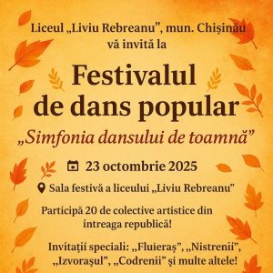 Invitație la Festivalul de dans popular „Simfonia dansului de toamnă”